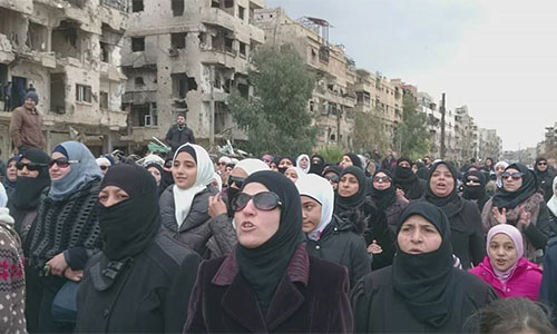 En fotos: Habitantes del sur de Damasco piden salida de terroristas